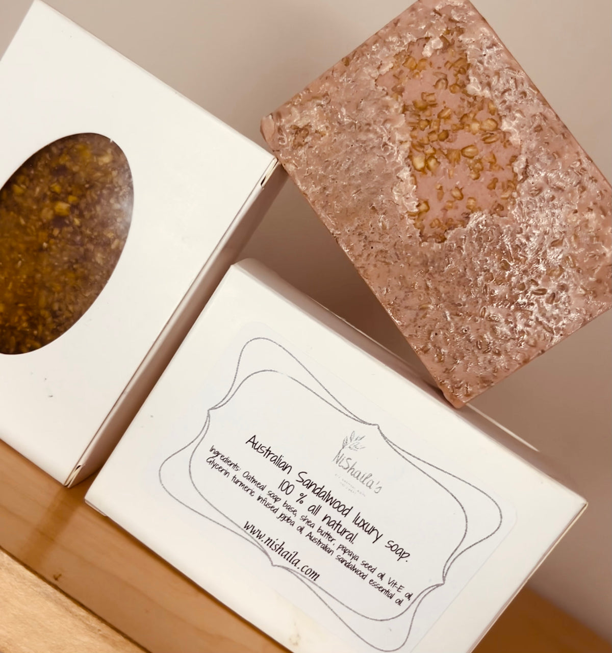Australian Sandalwood and Oats luxury bar.
