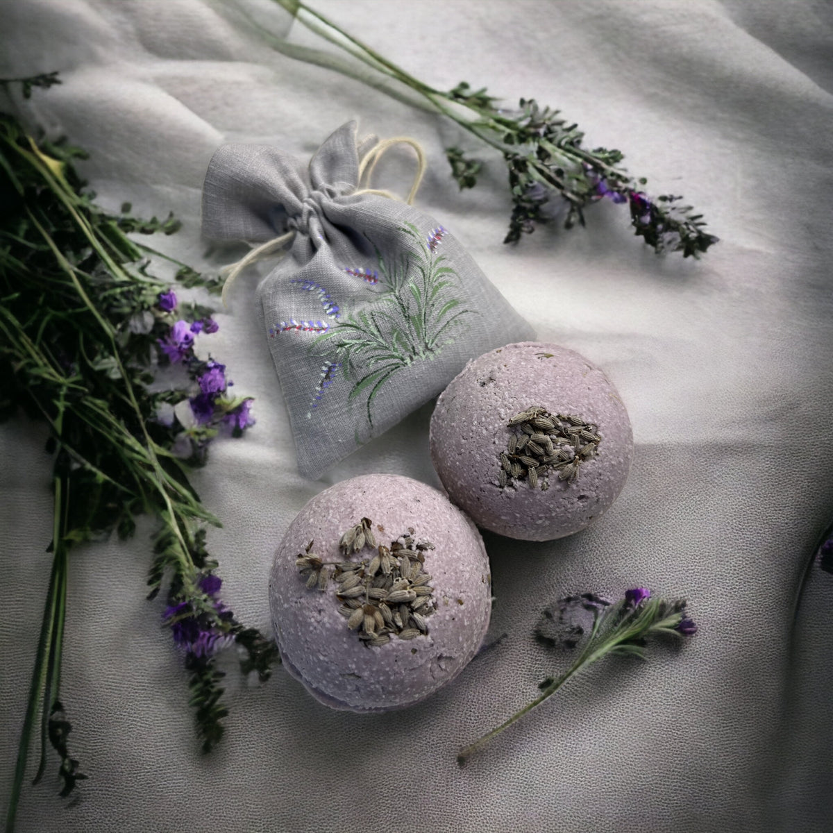"Relaxo Maxo" lavender aromatherapy bath bomb.